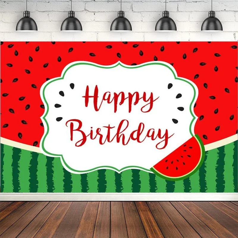 

summer fruit Watermelon Theme kids children birthday party photo background photography backdrop banner studio