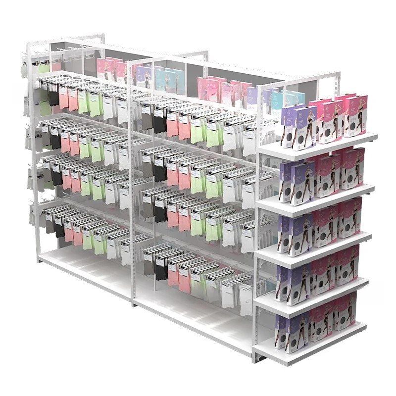 Boutique display shelves Stationery store display shelves Iron and wood combined chain store shelves