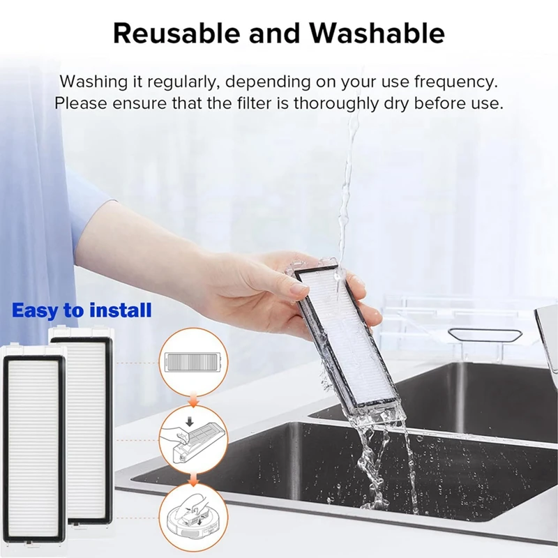 【Berserkk】Kit di pulizia robot per pulizia per kit di accessori Roborock Q Revo, inclusa spazzola principale, materassino, spazzola laterale, filtro Hepa, Et