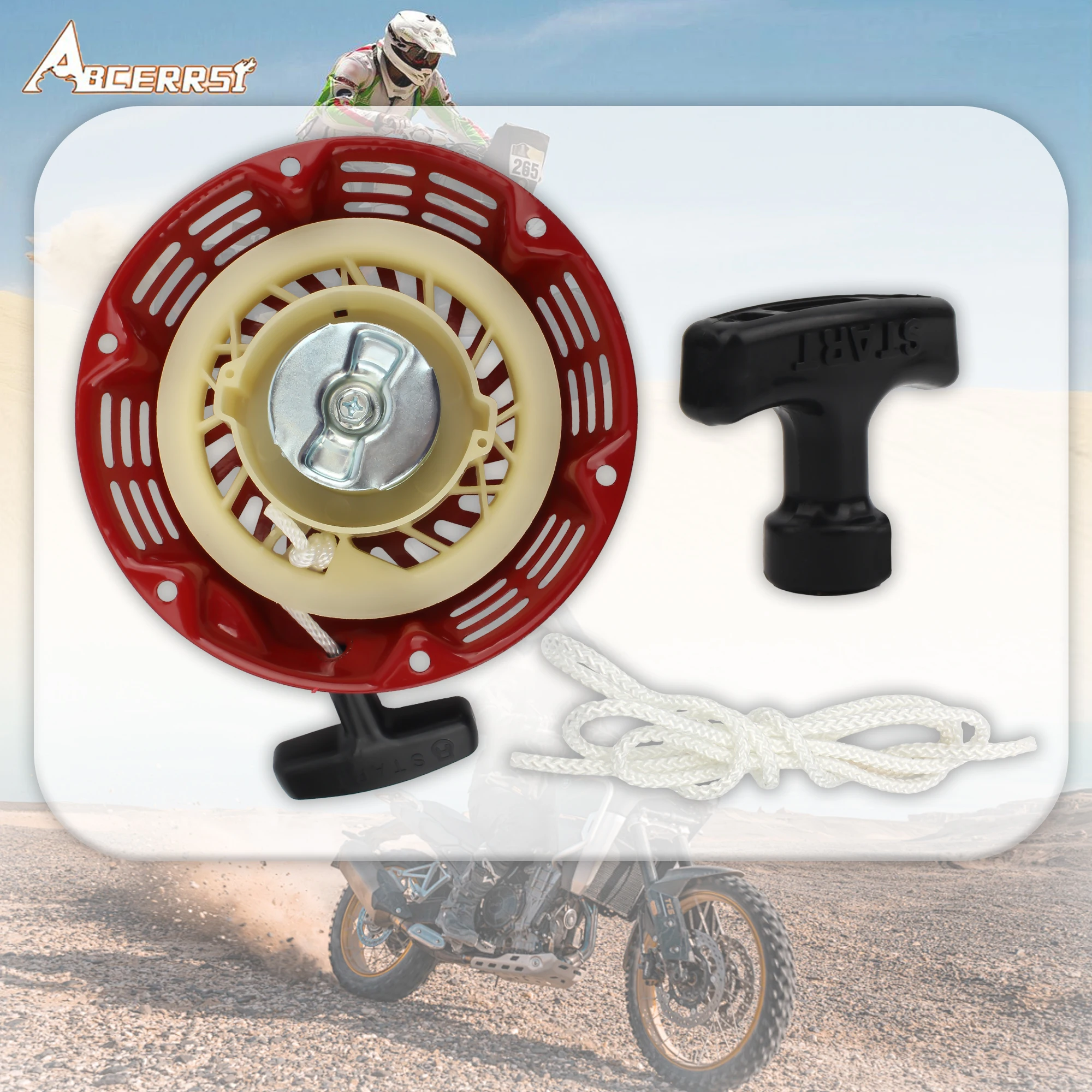 

Motorcycle Gasoline Generator Recoil Pull Starter For Honda GX160 GX200 5.5HP 6.5HP Rewind Engine Accessories Replacement