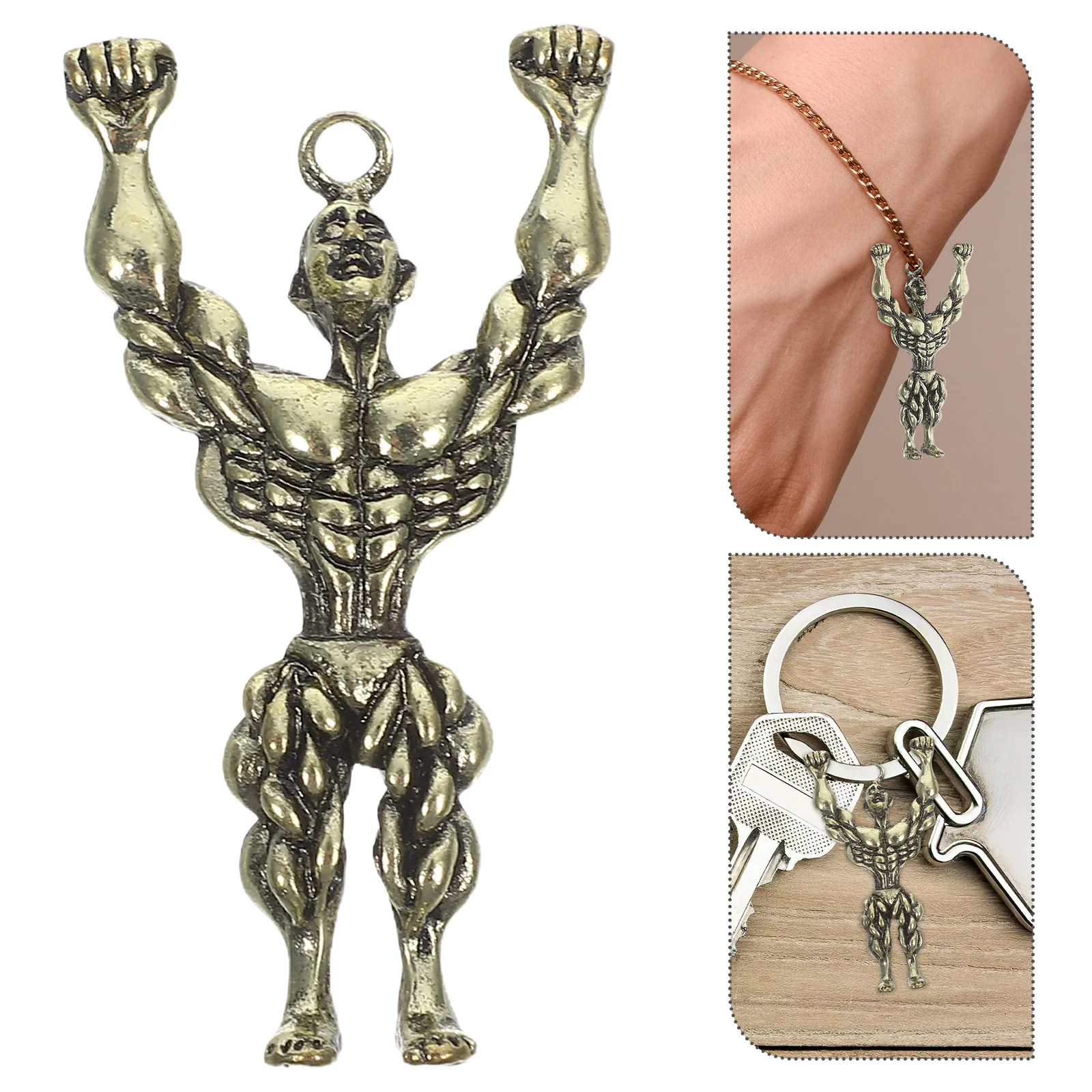 

2Pcs Bodybuilder Pendant Charms for DIY Jewelry Making Fitness Theme Alloy Findings Cute Hanging Ornament for Necklaces