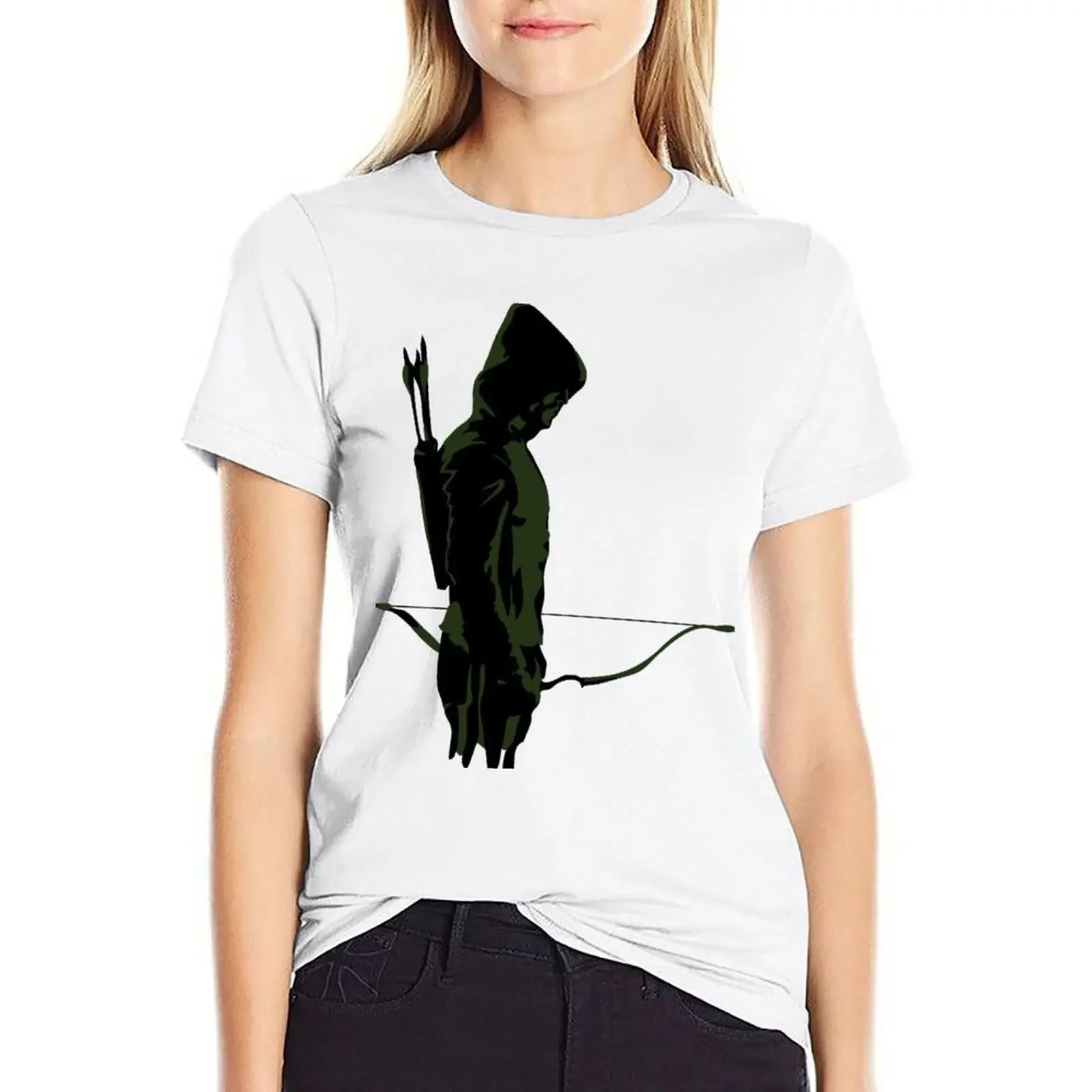 Green Archer with Arrow T-shirt vintage clothes kawaii clothes oversized designer clothes Women luxury