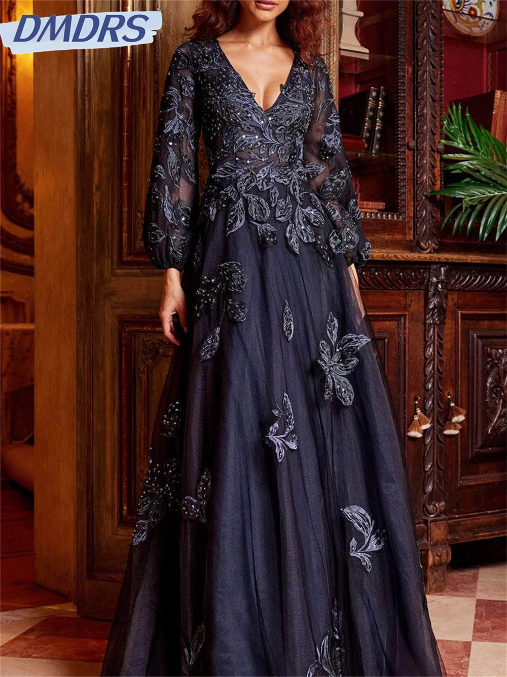 Vestido elegante con cuello en V para madre De la novia, vestido encantador hasta el suelo, vestido De noche personalizado para mujer, Vestidos De Novia 2025