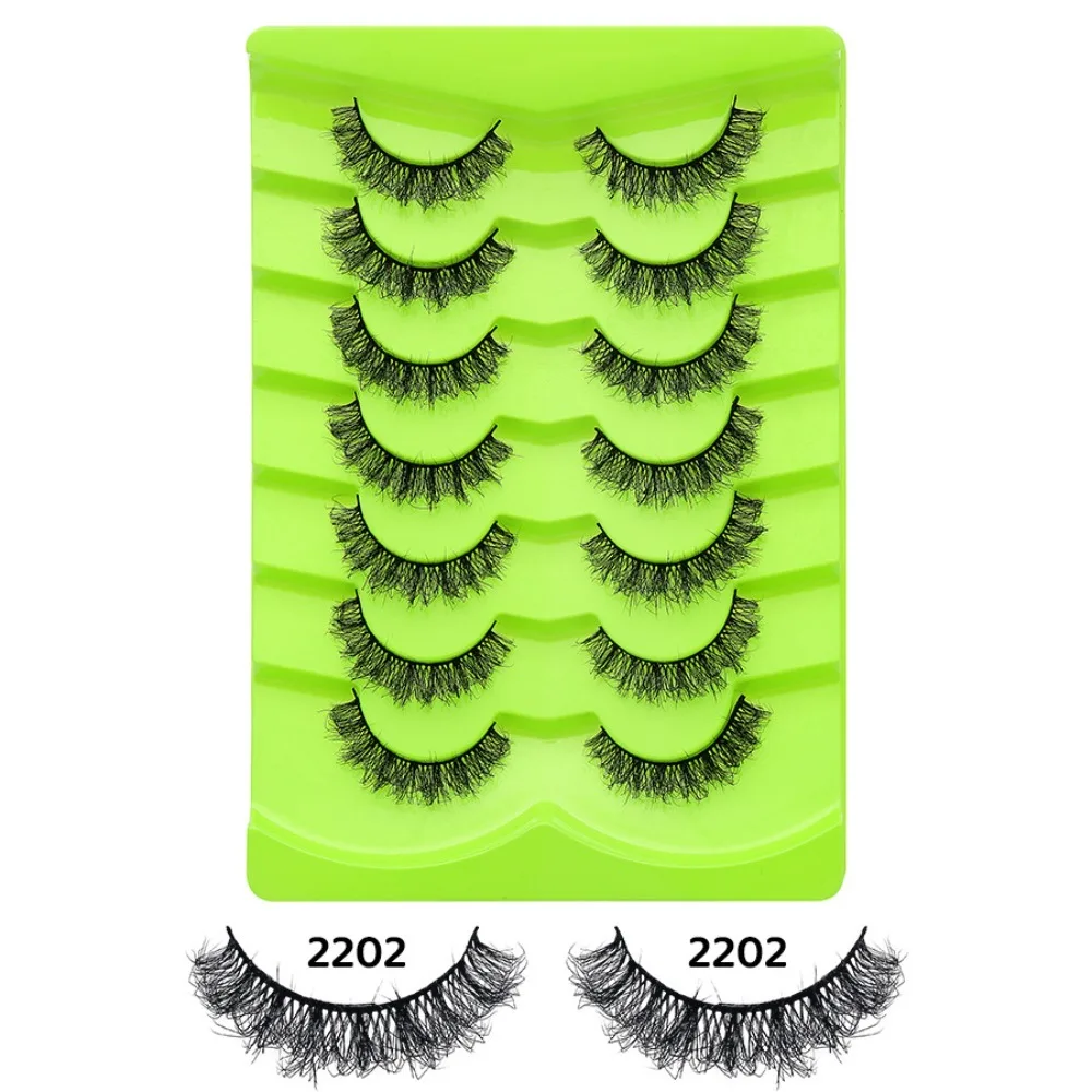 7 pairs With Jelly Glue Strips False Eyelashes Anime Cosplay Multiple Styles 3D Natural False Lashes Handmade Makeup Tools