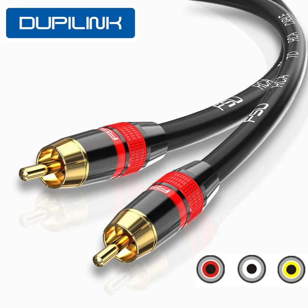 

Кабель DUPILINK RCA/RCA, цифровой коаксиальный аудио AV-кабель, разъем RCA для ТВ, DVD, саундбар, динамик, сабвуфер, усилитель звука