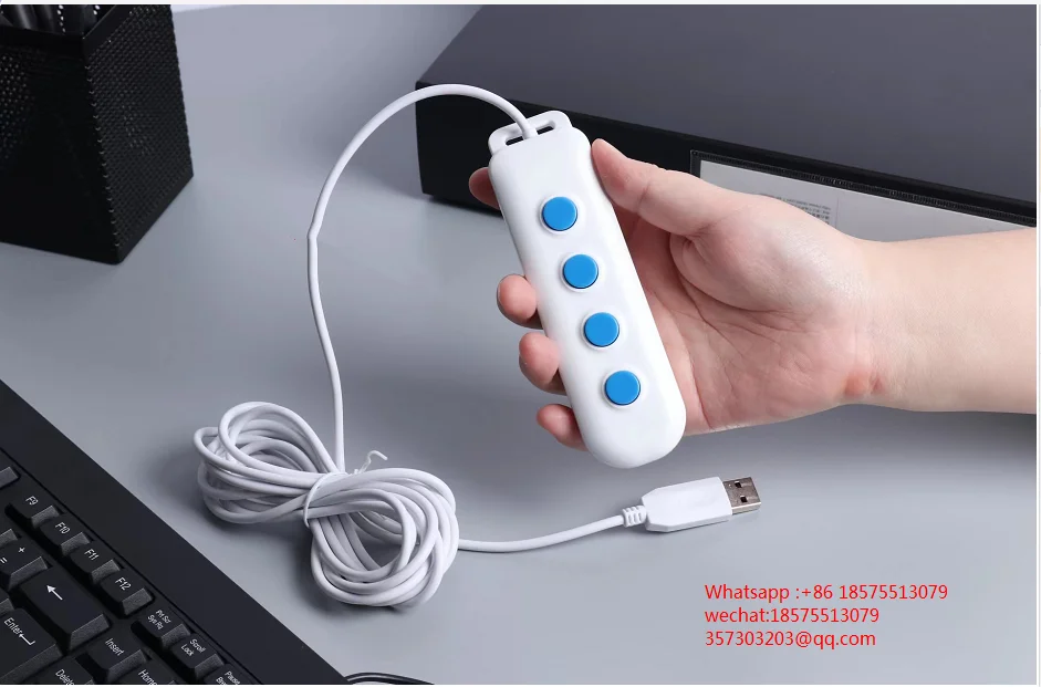 USB Four Key Hand Press Switch Foot Handle Button B Color Ultrasound Workstation Software Endoscope Mindray Blue Yun Net