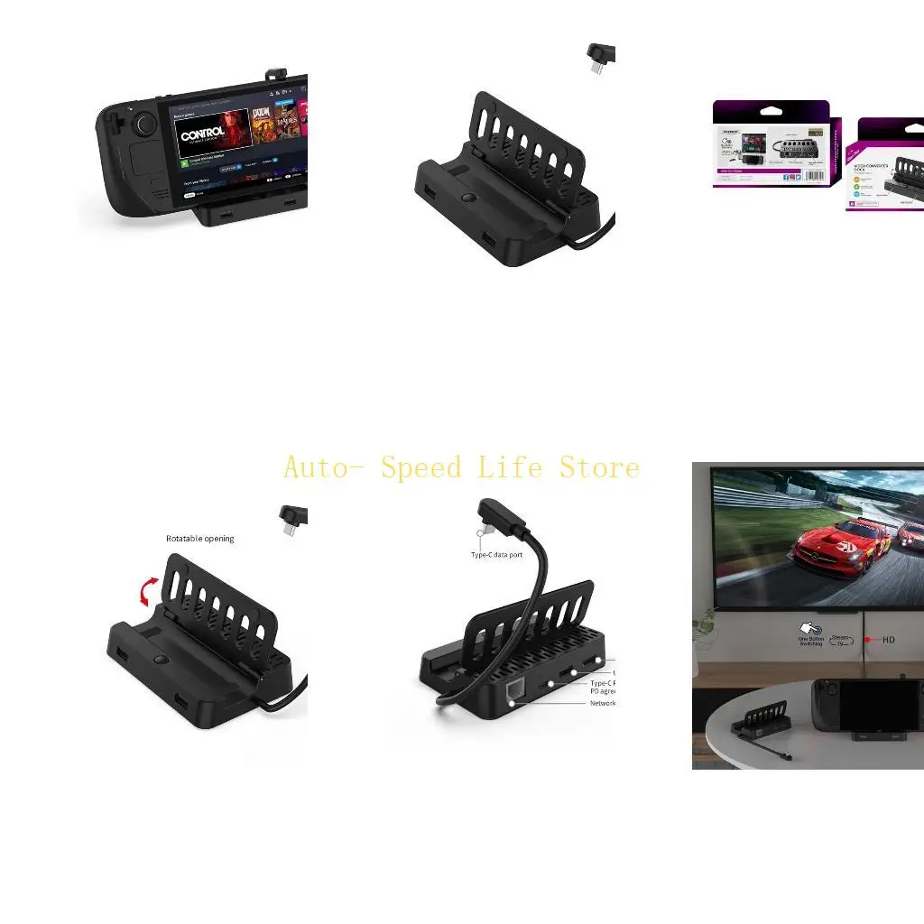 02DA جيجابت إيثرنت شحن كامل السرعة 4K @ 60 هرتز HDMI2.0 لوحدة تحكم الألعاب SteamDeck #1