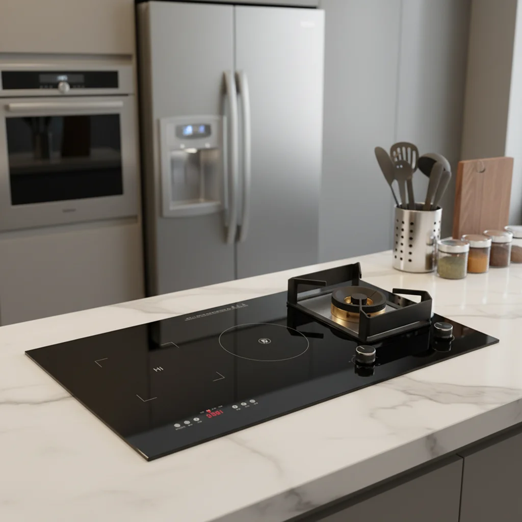 

electric hybrid induction cooker desktop all-in-one machine, suitable for home and hotel use, energy saving grade A +
