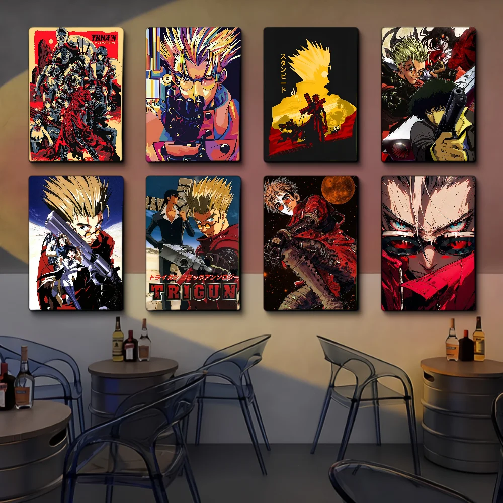 Japanese Manga T-Trigun Classic Movie Posters Fancy Wall Sticker For Living Room Bar Decoration Room Wall Decor