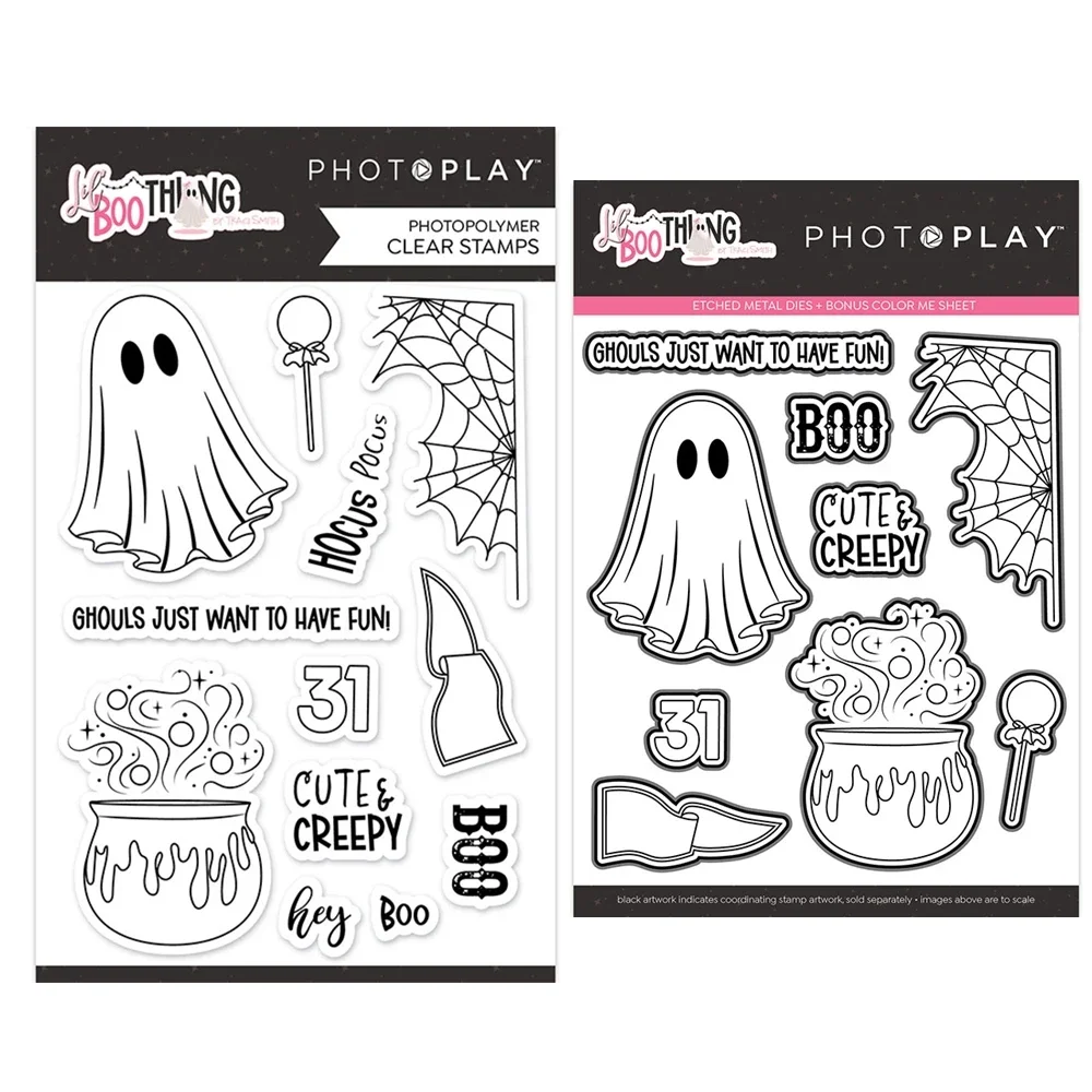 New Halloween Boo Cute Creepy Clear Stamps Scrapbooking Paper Making Cutting Dies Frames Card Craft