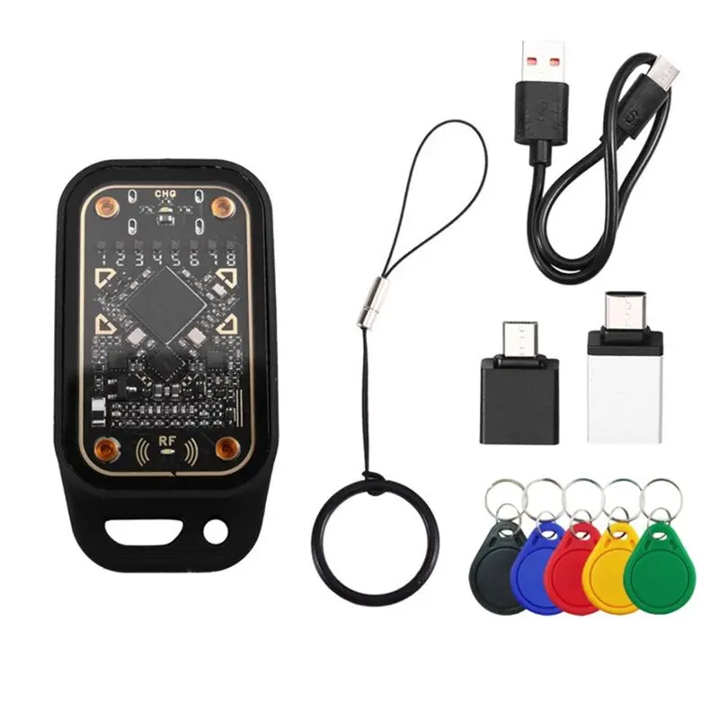 [NEW A09R!】 Chameleon V3.0 125K 13.56Mhz RFID Smart Chip Emulator Reader+ 5XUID Keychain ID IC Smart Card Tag Copyer Read Wr