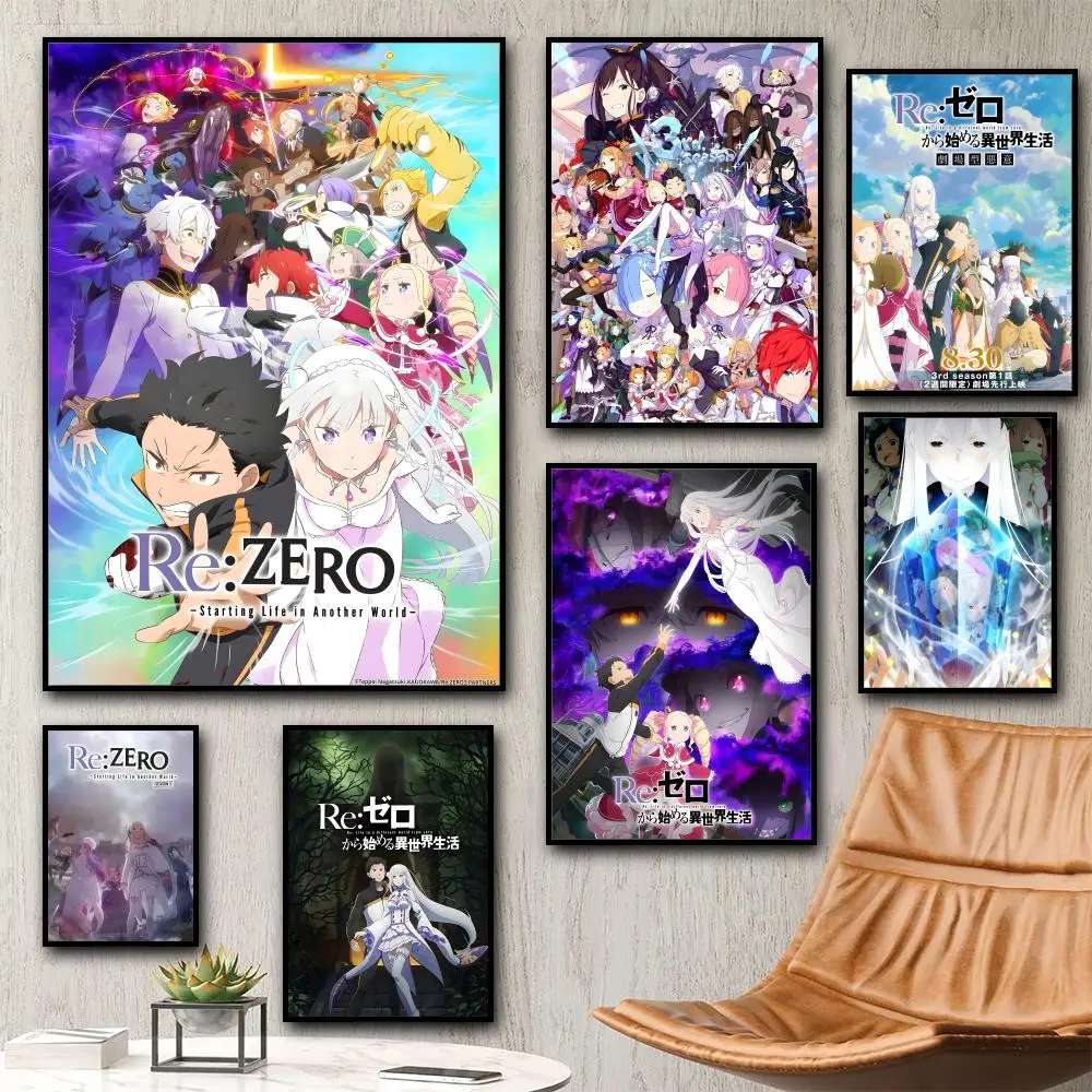 

R-Re Z-Zero Anime Painting Calligraphy HD Waterproof Canvas Art: Aesthetic Wall Decor Home,Bar & More