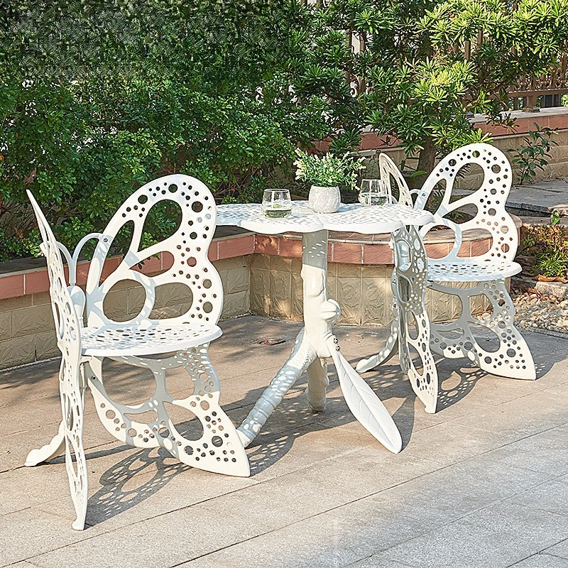 

Outdoor furniture courtyard outdoor European balcony cast aluminum table and chair combination wrought iron garden sun room home