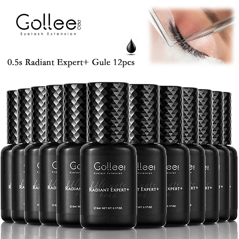 

Gollee 0.5s Dry Lash Glue Eyelashes Extensions Long Lasting 6-8 weeks Adhesive Waterproof Bonder Primer professional Lash Makeup