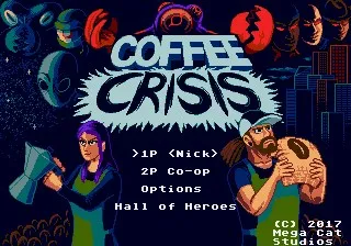 Coffee Crisis -Game for the Genesis/Mega Drive/PAL Console Mega