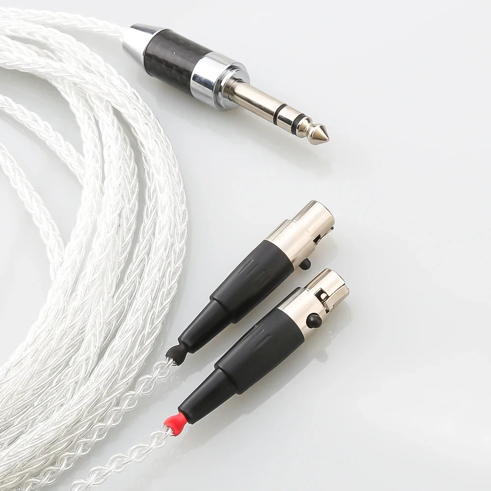 99% Pure Silver 8 Cores HiFi Cable 6.35mm/4.4mm/3.5mm/2.5mm 4pin XLR Balanced Male for Audeze LCD-2, LCD-3, LCD-4, LCD-X, LCD-XC