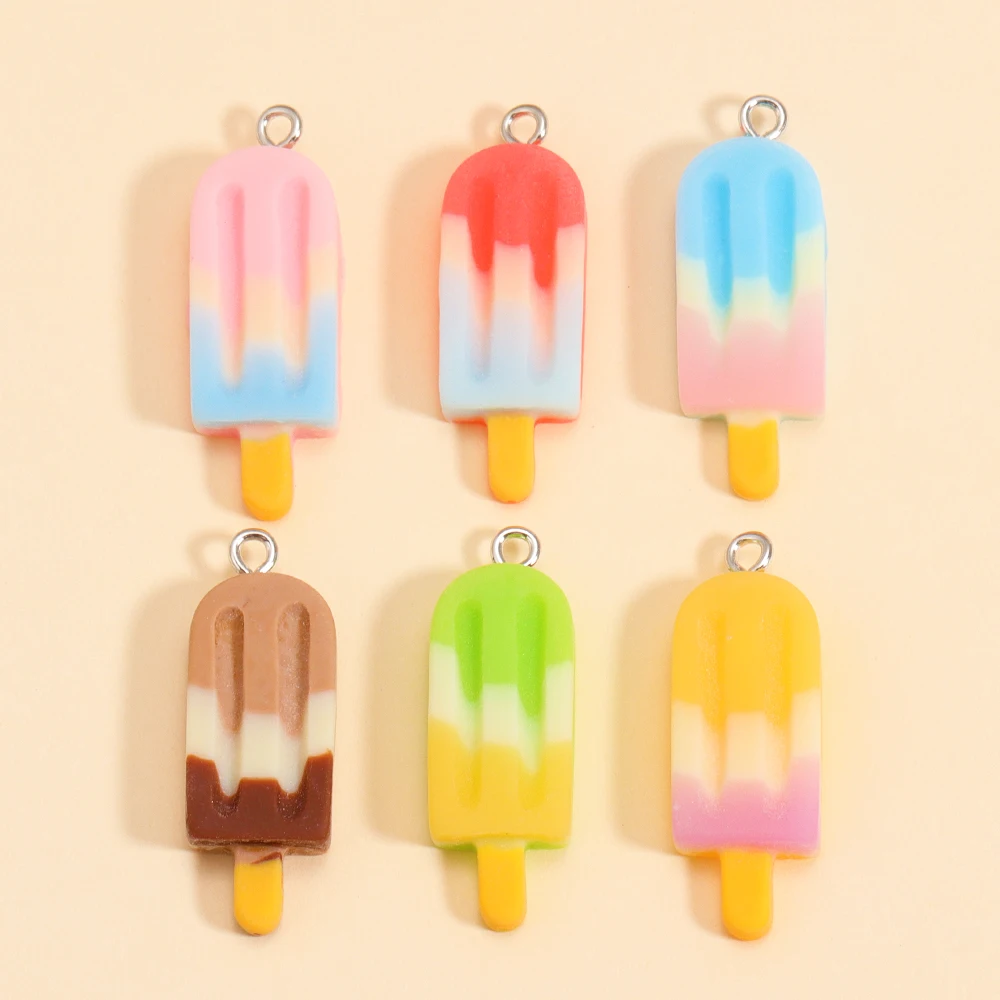 6 個のカラフルなアイスクリームチャーム樹脂キャンディーカラ - Resin Craft Projects のレビューと価格