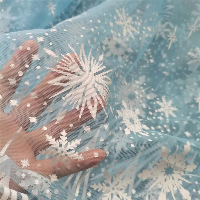 1 stocznia śnieżynka druk offsetowy tiul tęcza tkanina DIY Baby Shower Dress szycie princeska dekoracje ślubne urodzinowe