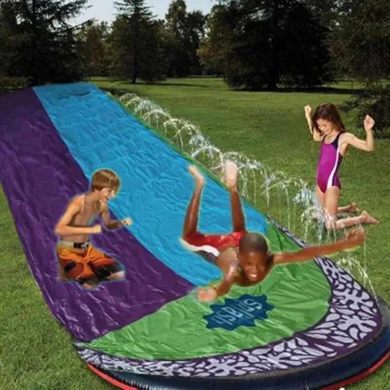 Opblaasbare Waterglijbaan Mat Zomer Zwembad Waterskiën Splash Speelgoed Buiten Achtertuin Gazon Glijbanen Sprinkler Zomer Speelgoed