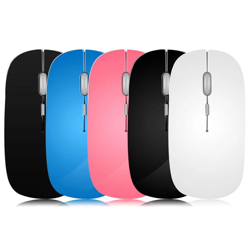 

2.4GHz Ultrathin Portable Wireless Mouse Optical Mouse with USB Receiver for Desktop PC Laptop Work (White)