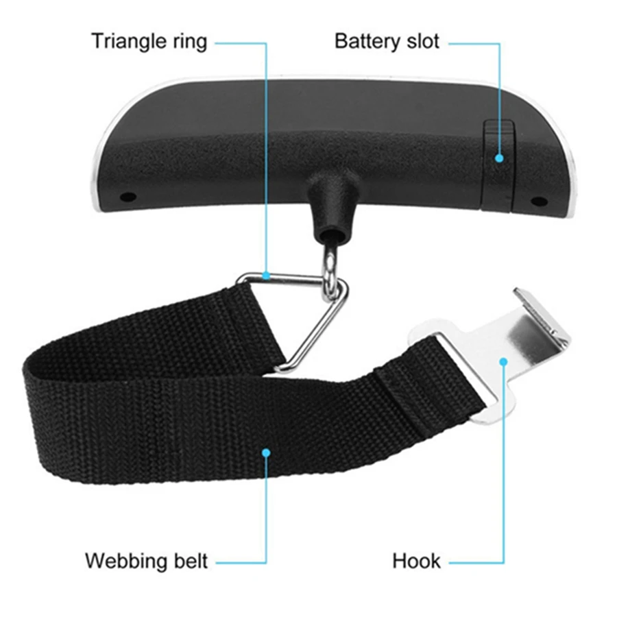 Tragbare Waage, digitales LCD-Display, elektronisches Gepäck, hängender Koffer, Reisegewicht, Gepäcktasche, Rucksäcke, Gewichtsbalance-Werkzeuge
