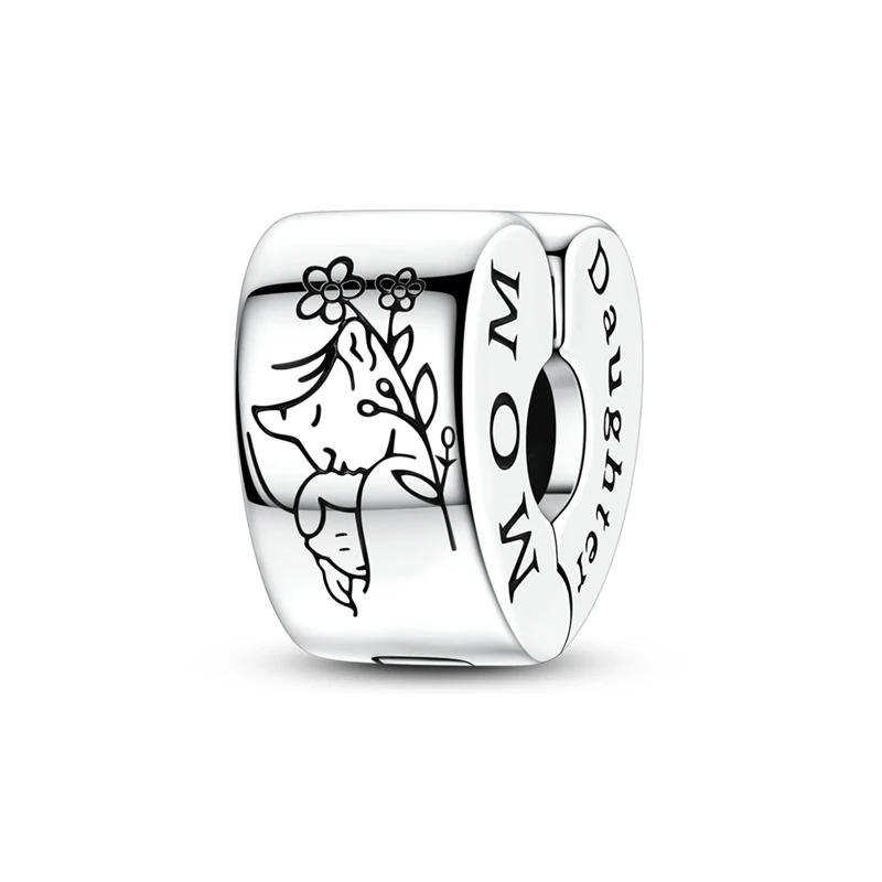 Mom Daughter Engraved Maternal Love Charms Beads Fit 925 Sterling Silver Charms Bracelet Mother's Day Gifts Jewelry for Women