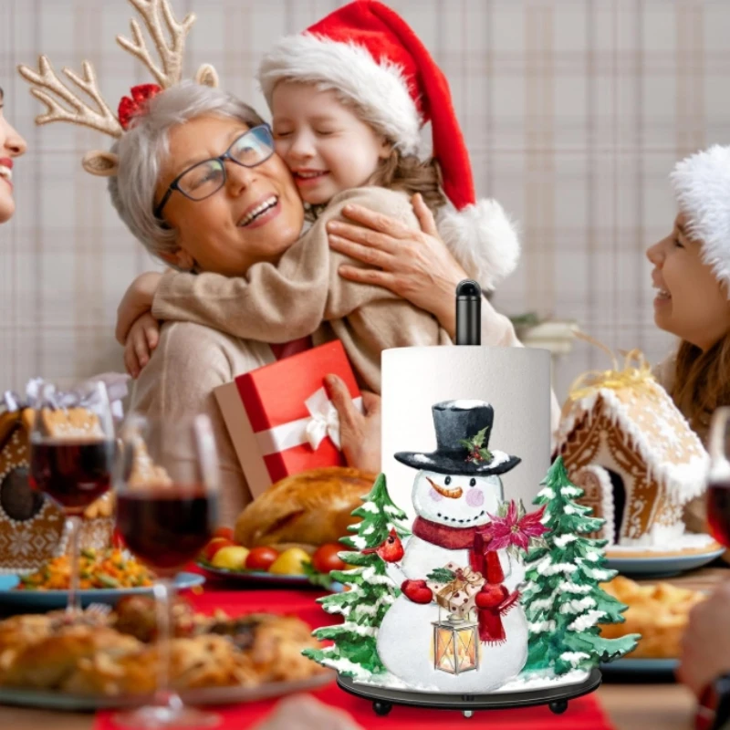 

Vertical Iron Tissue Holder,Modern Style Christmas Decoration,Suitable for Bathroom, Kitchen,Dining Table and Other Scenes.