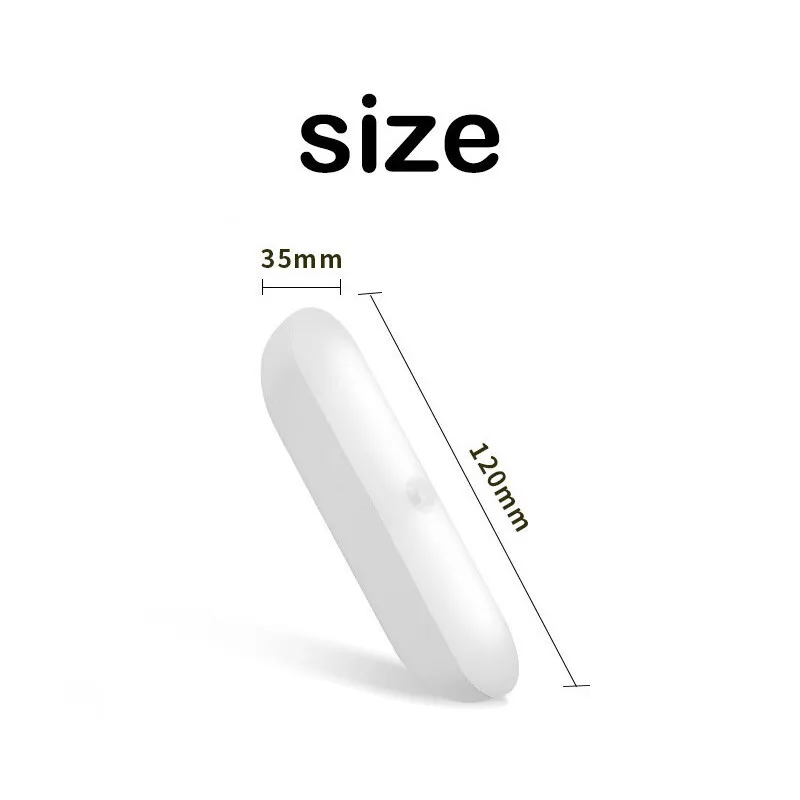 أضواء ليلية لاسلكية LED محس حركة مصباح USB قابلة للشحن المغناطيسي لخزانة غرفة خزانة المطبخ الممر أنبوب كاشف لمبة