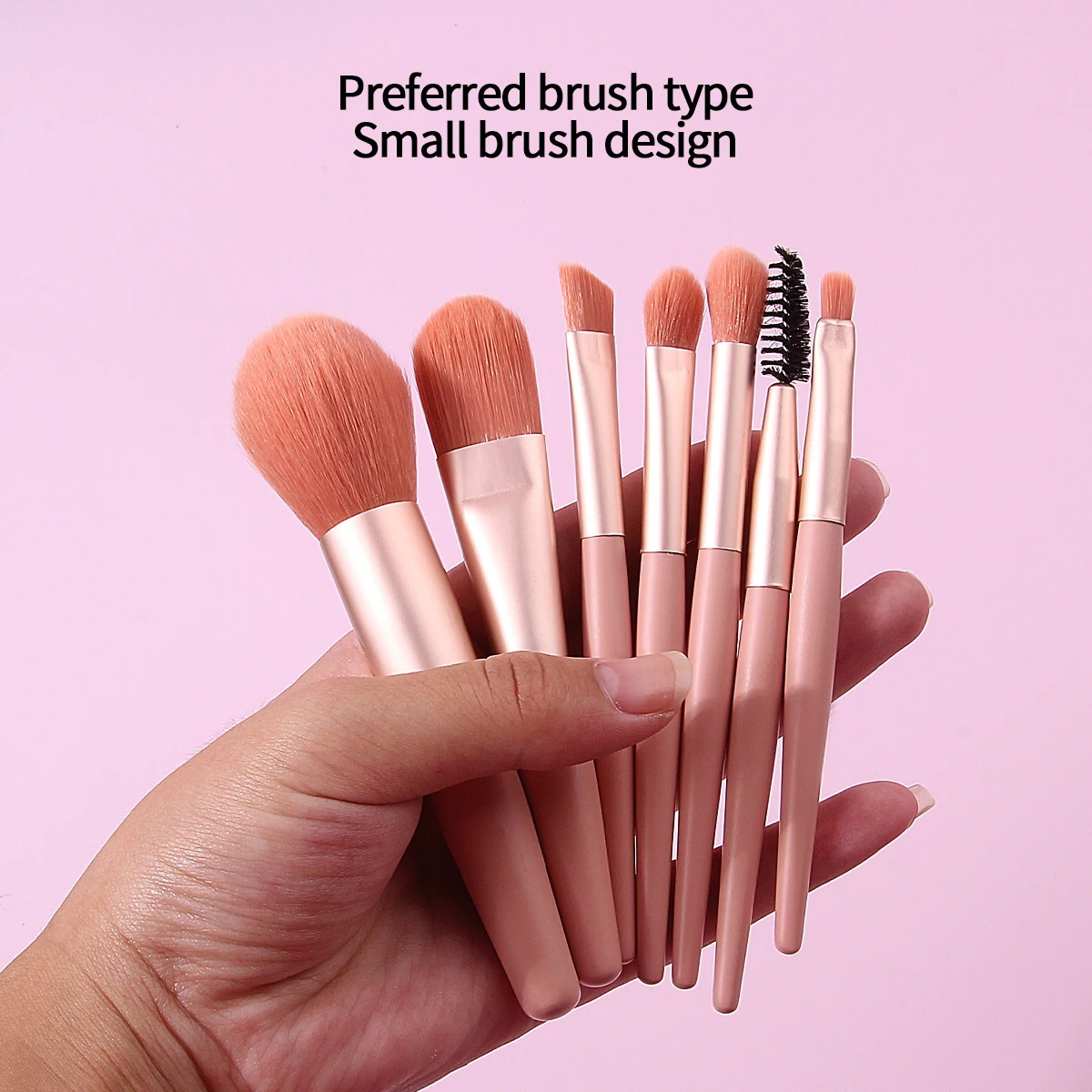 7PCSポータブルミニメイクブラシセット：ルースパウダー、チーク、輪郭を整えるブラシ、複数の柔らかいブラシヘッド、初心者向けのメイクツール