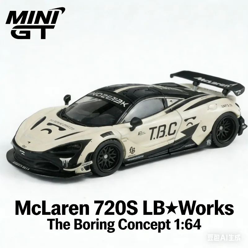 

MINI GT1: 64 McLaren 720S 1083# Cast-pressed realistic alloy car model, boys' holiday gift toy collection piece.