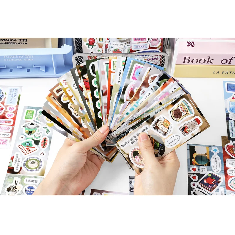 

20 Sheets INS Cartoon Scrapbooking Stickers Books Album School Creative Collage Material Journaling Supplies Stationery Sticker