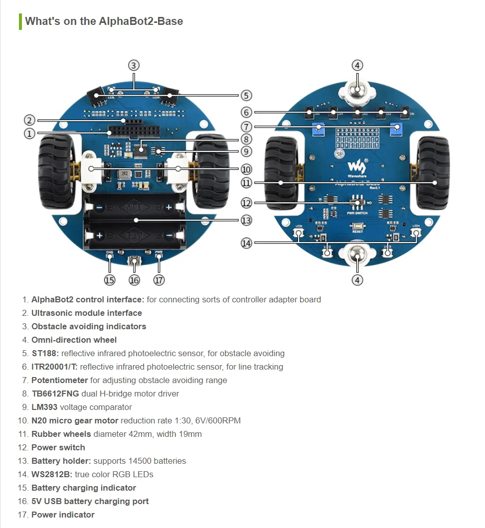 Imagem -04 - Robot Building Kit para Arduino sem Controlador Arduino Alphabot2