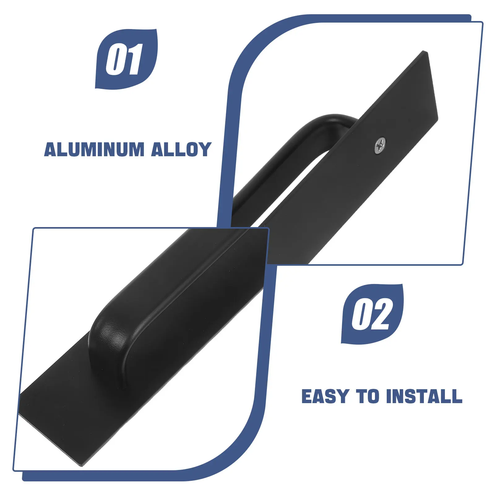 2Pcs Self Adhesive Cabinet Handles Aluminum Alloy Strong Adhesion Stick on Pulls Easy Install for Kitchen Cabinet Drawer Shower