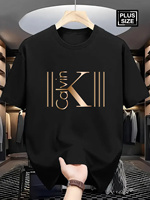 Men's Breathable Sporty Pattern Printed T-shirt Casual and Fashionable Short-sleeved Cotton T-shirt Summer Brand Streetwear Top