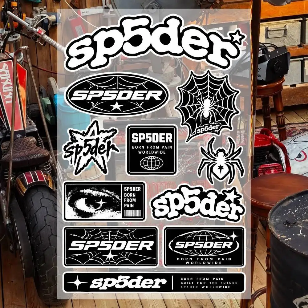 S-p5der 2 Aesthetic Graffiti Waterproof PVC Stickers for Car Motorcycle Skateboard Helmet Notebook