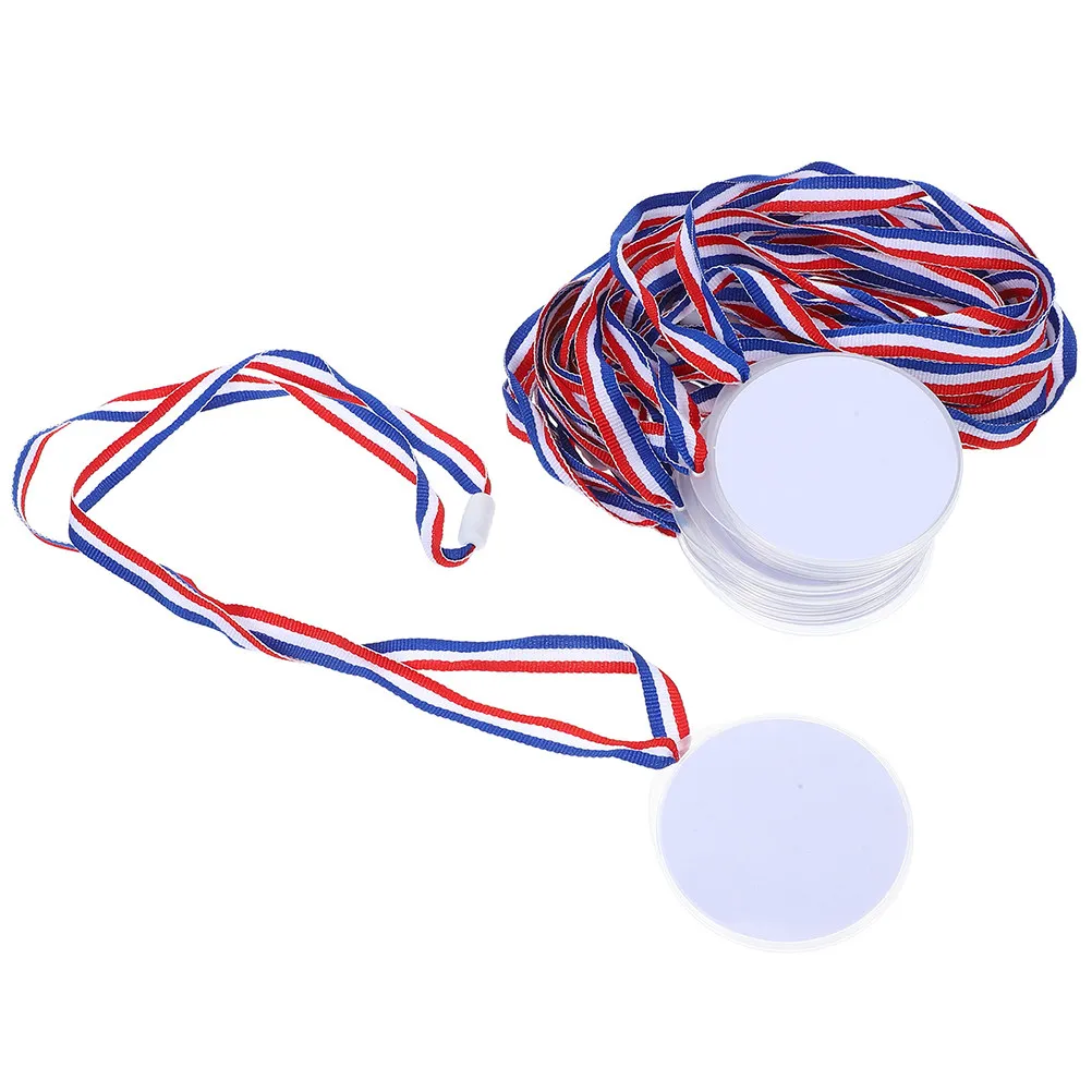 

12Pcs Award Medals Shell Colored Lanyard Ideal for Sports Events School Competitions DIY Blank Medals for Creative