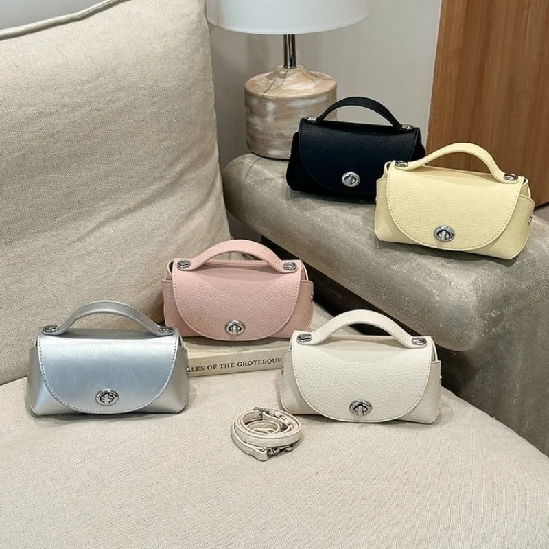 

Vintage Retro Diaper Bag Textured Original Leather Square Satchel Crossbody Purse For Women Luxury Brand Chic