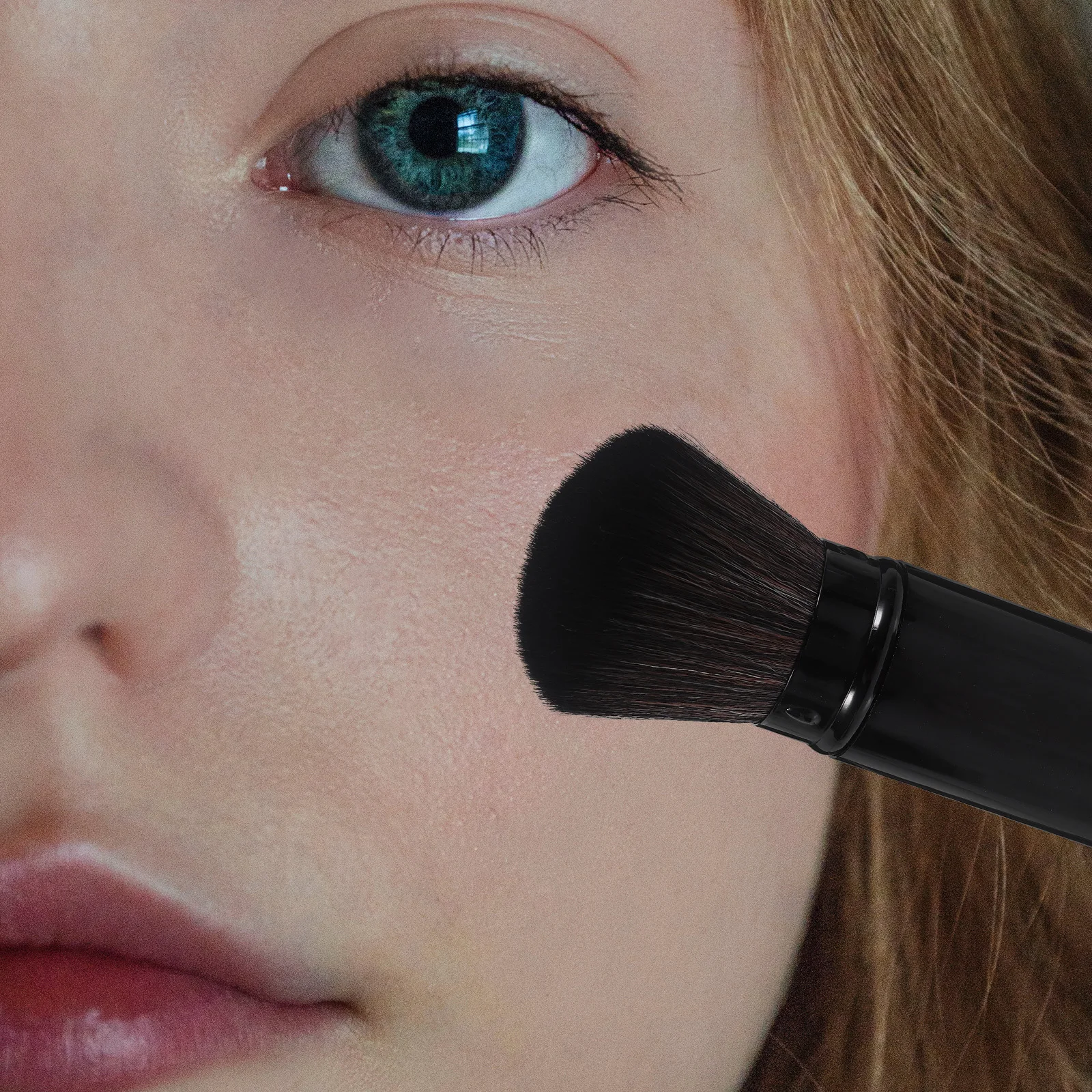 فرشاة أحمر الخدود الصغيرة ذات البودرة السائبة للسفر، أداة مكياج محمولة، فرشاة بودرة للنساء، لمسة نهائية للمكياج #4