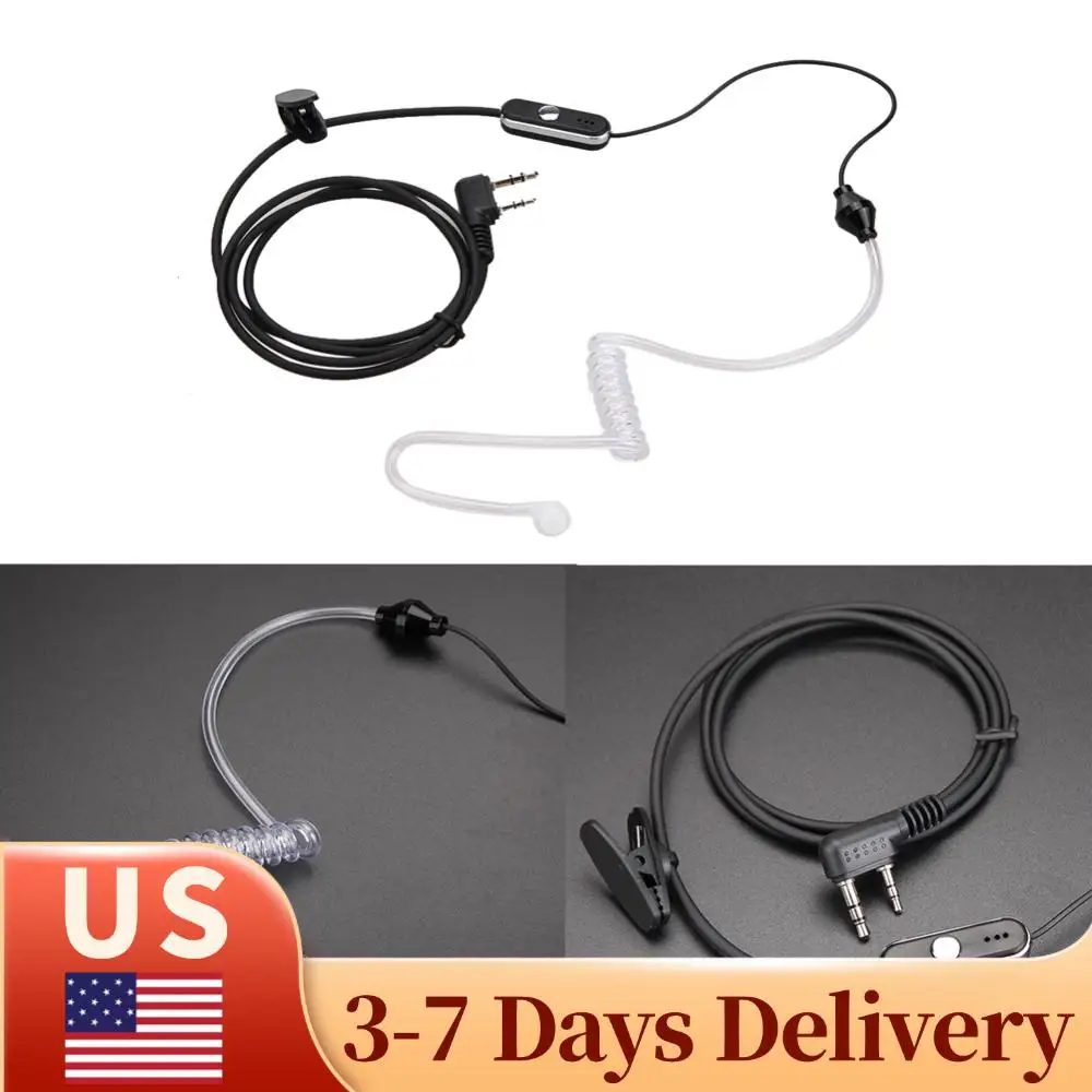 

Plastic Walkie Talkie Headset 2 Pin Acoustic Tube Practical Earphone Walkie Talkie Headset PTT MIC for Baofeng Retevis Radios