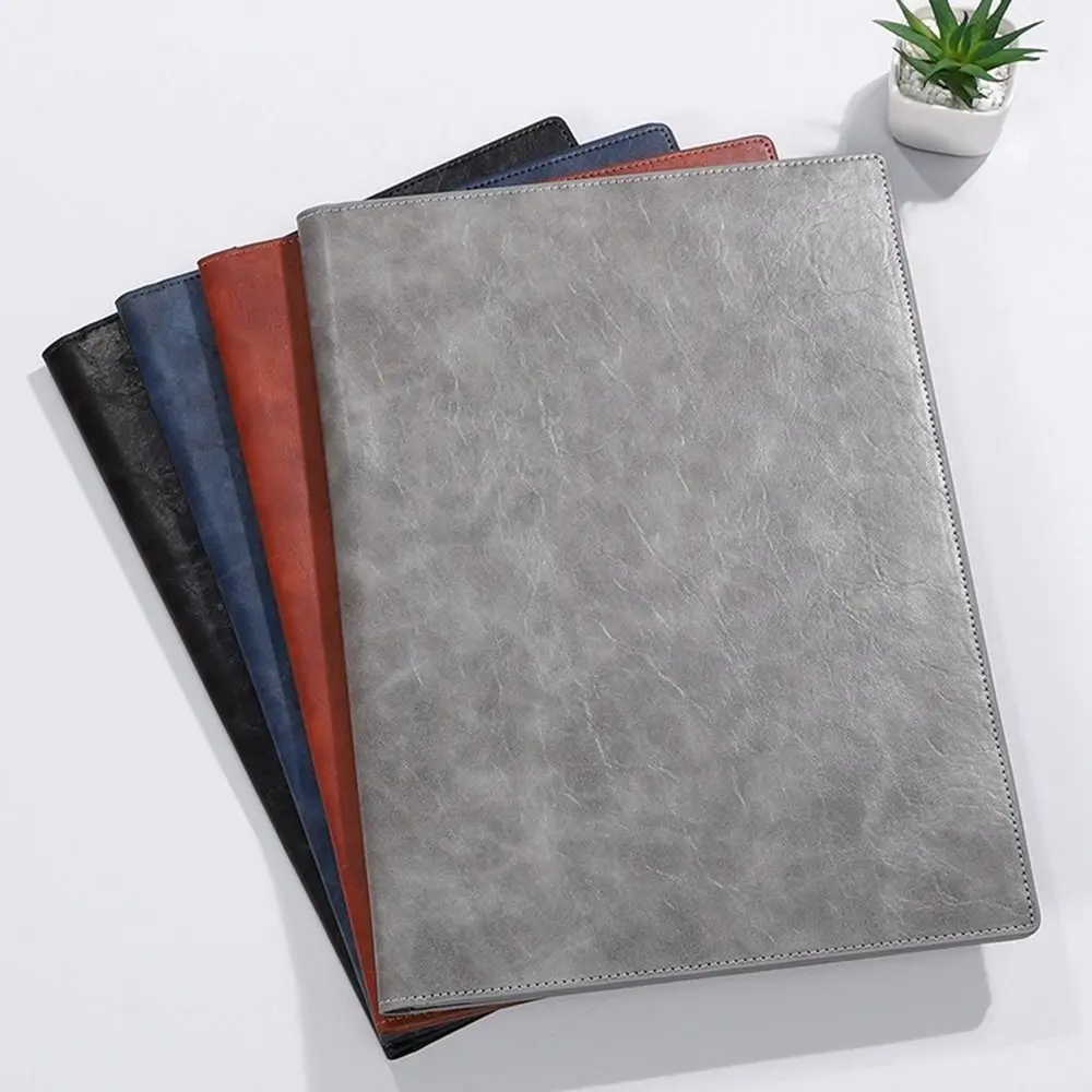 Multifunctional A4 Conference Folder File Storage Vintage Clipboard Leather File Folders Writing Pads with Magnetic Clip