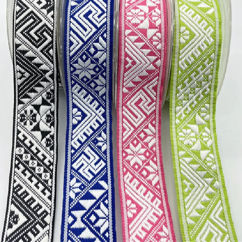 Jacquard Webbing Tapes Backpack Strap Label Ribbons For Home Textile Garment DIY Sewing Accessories, Sell by yard