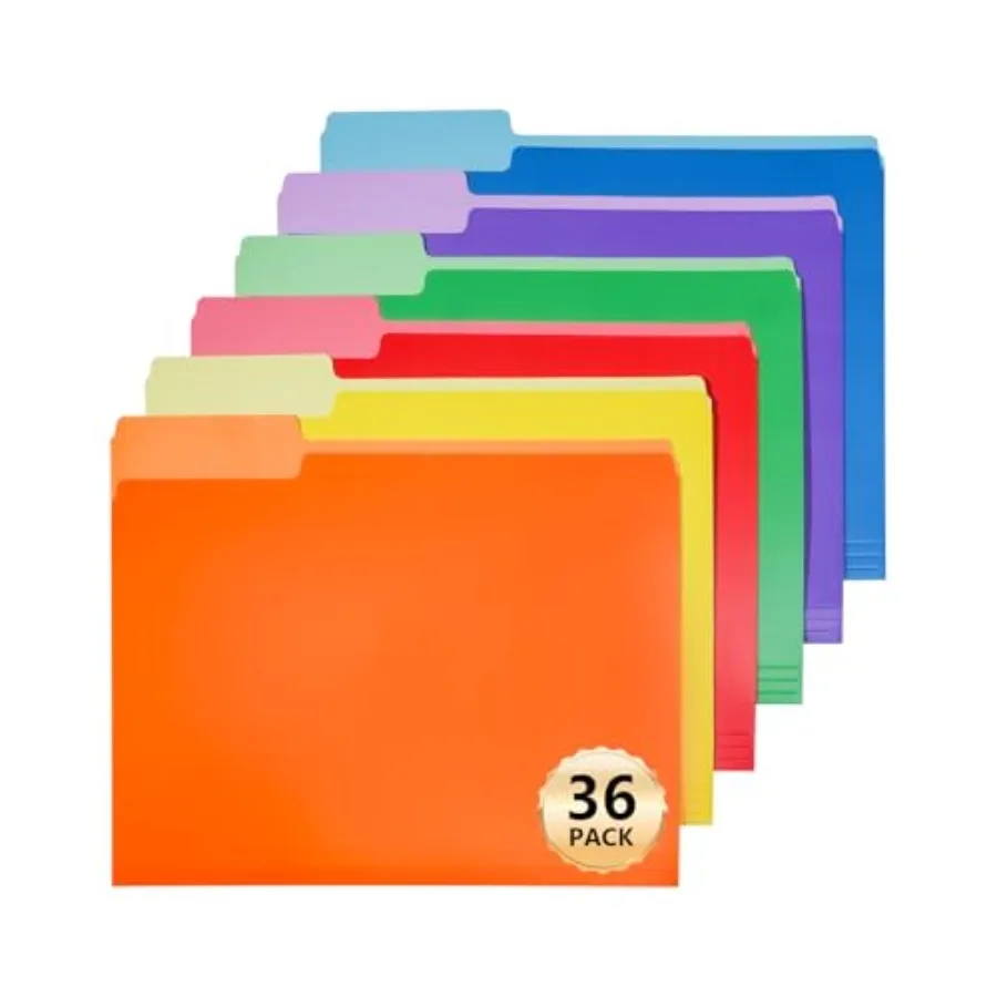 

Premium Colored File Folders 8.5 x 11 Ih Assorted 6 Colors Manila File Folders Letter Size for Office Classroom Use 1 3 Cut Tab
