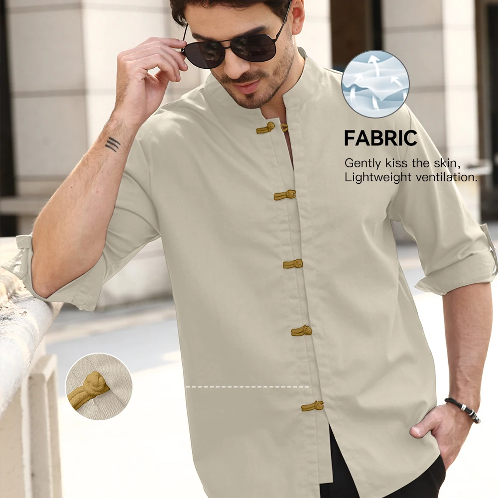 Męska koszula z krótkim rękawem Letnia lniana Casual Krótkie koszulki plażowe Jednolity kolor Męskie topy w stylu vintage Streetwear Rozmiar US