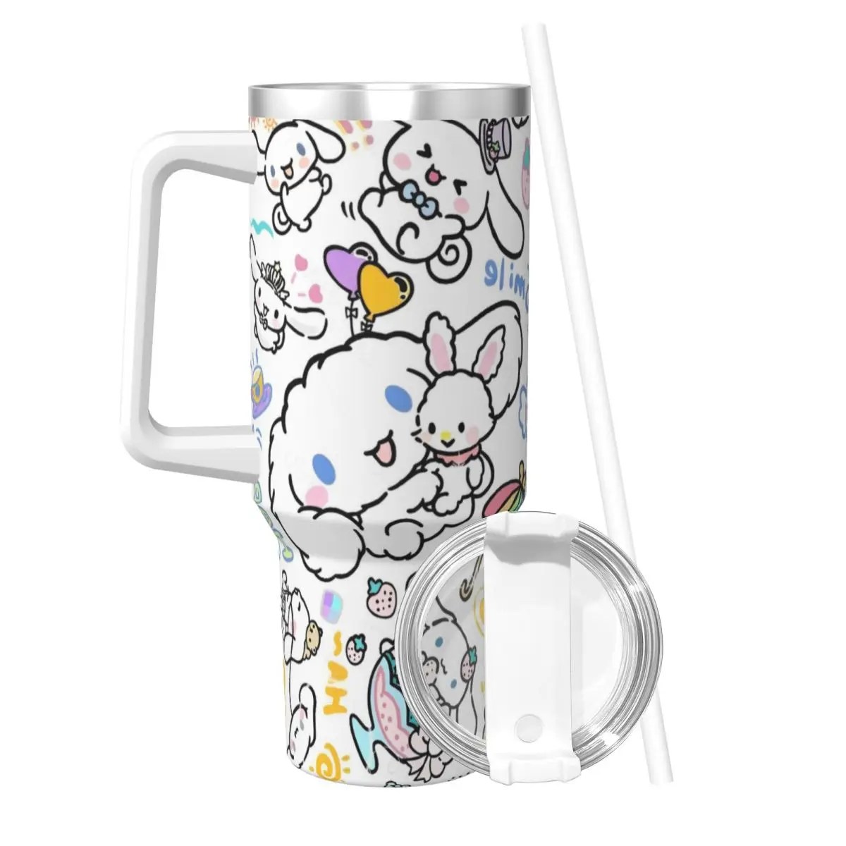 Stainless Steel Tumbler Cinnamoroll Coffee Mug Portable Cold and Hot Car Mugs Camping Printed Water Bottle