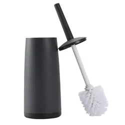 Home Bathroom Toilet Brush With Lid, Nylon Bristles 360 Degree Cleaning Brushes,  Splash-proof Long Handle Toilet Brush Holders