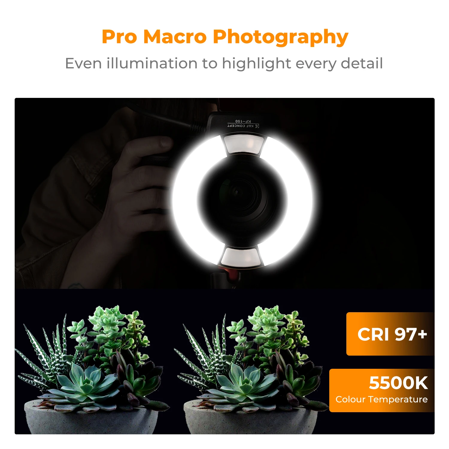 K & F Concept KF-150 I-TTL Macro Ring Light แฟลชจอแสดงผล LCD และ Wireless Slave Speedlite 6 ชิ้นแหวนอะแดปเตอร์สําหรับ Nikon DSLR