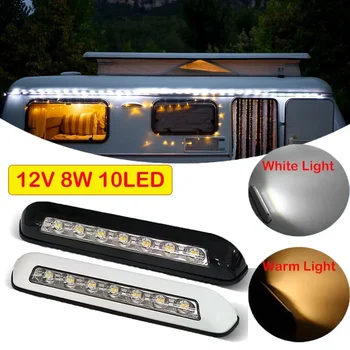 12V 8W 10LED RV LED Tenda Portico Luce Impermeabile Caravan Lampade da parete per interni Barra luminosa Van Camper Rimorchio Lampada esterna