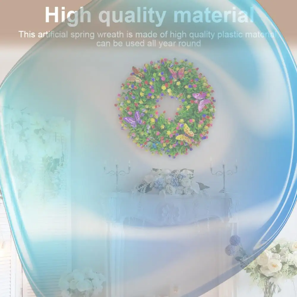 

Искусственный венок из эвкалипта, цветочная гирлянда-бабочка, пластиковый цветочный венок для стены, окна, передней двери, вечеринки, праздника, домашний декор