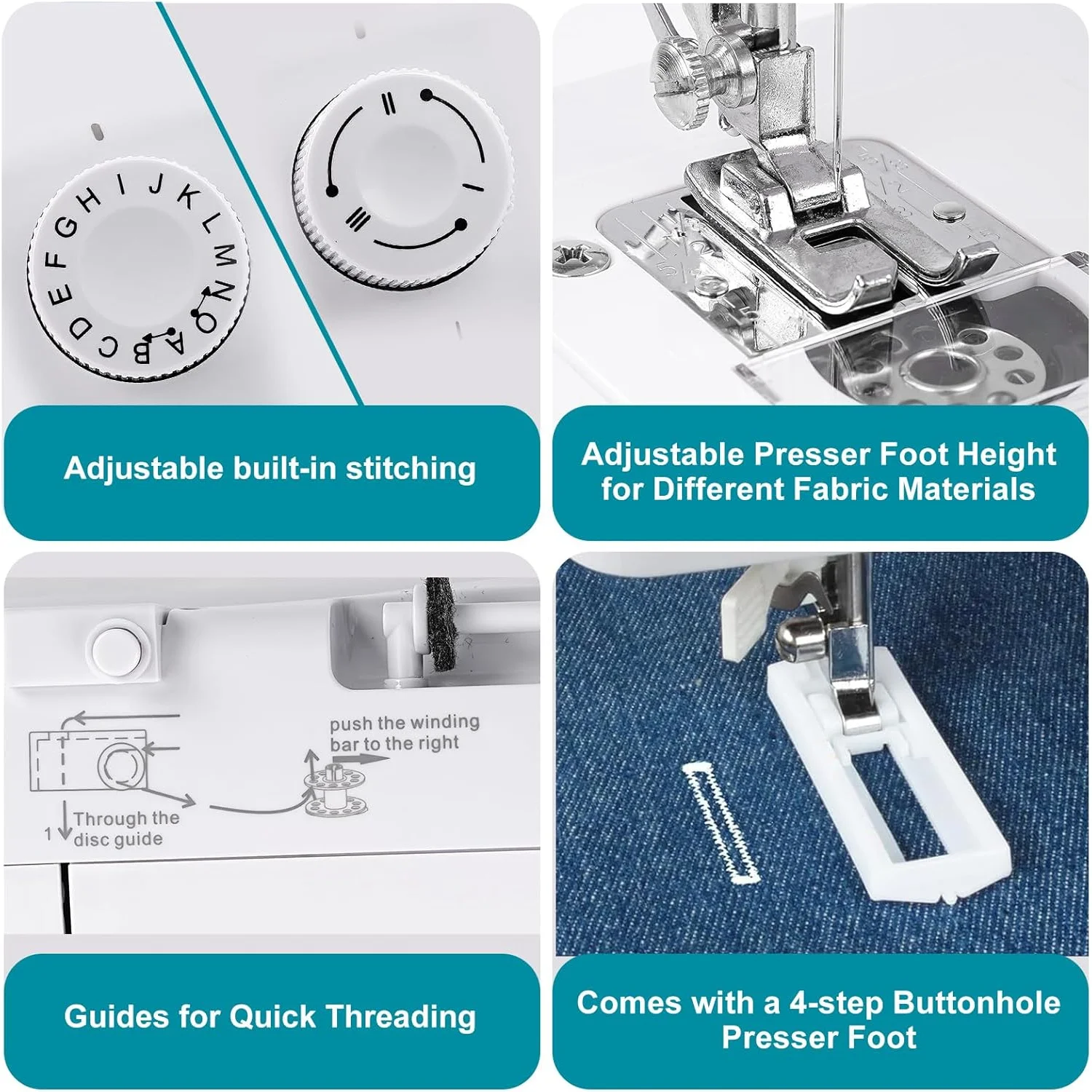 45 kinds of stitch sewing machines are suitable for multiple fabrics, making home sewing convenient, practical and worry-free.