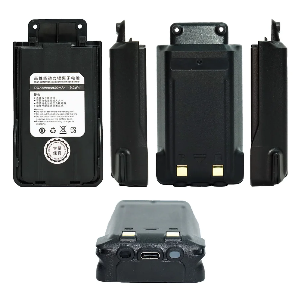 UV-S9 Plus Walkie Talkie Battery TypeC C Compatible With UV-10R Pro BF-UVB3 Plus For Baofeng Two Way Radio Li-ion Battery